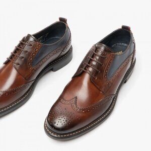 #42 BASE LONDON LENNOX Leather Wingtip Derby Shoes